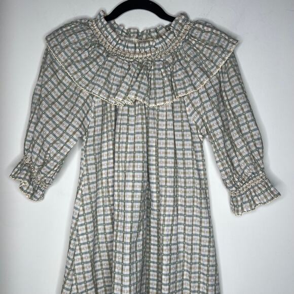 Christy Dawn Checkered Lotus Gingham Ruffle Collar Mini Dress XS - Picture 6 of 7